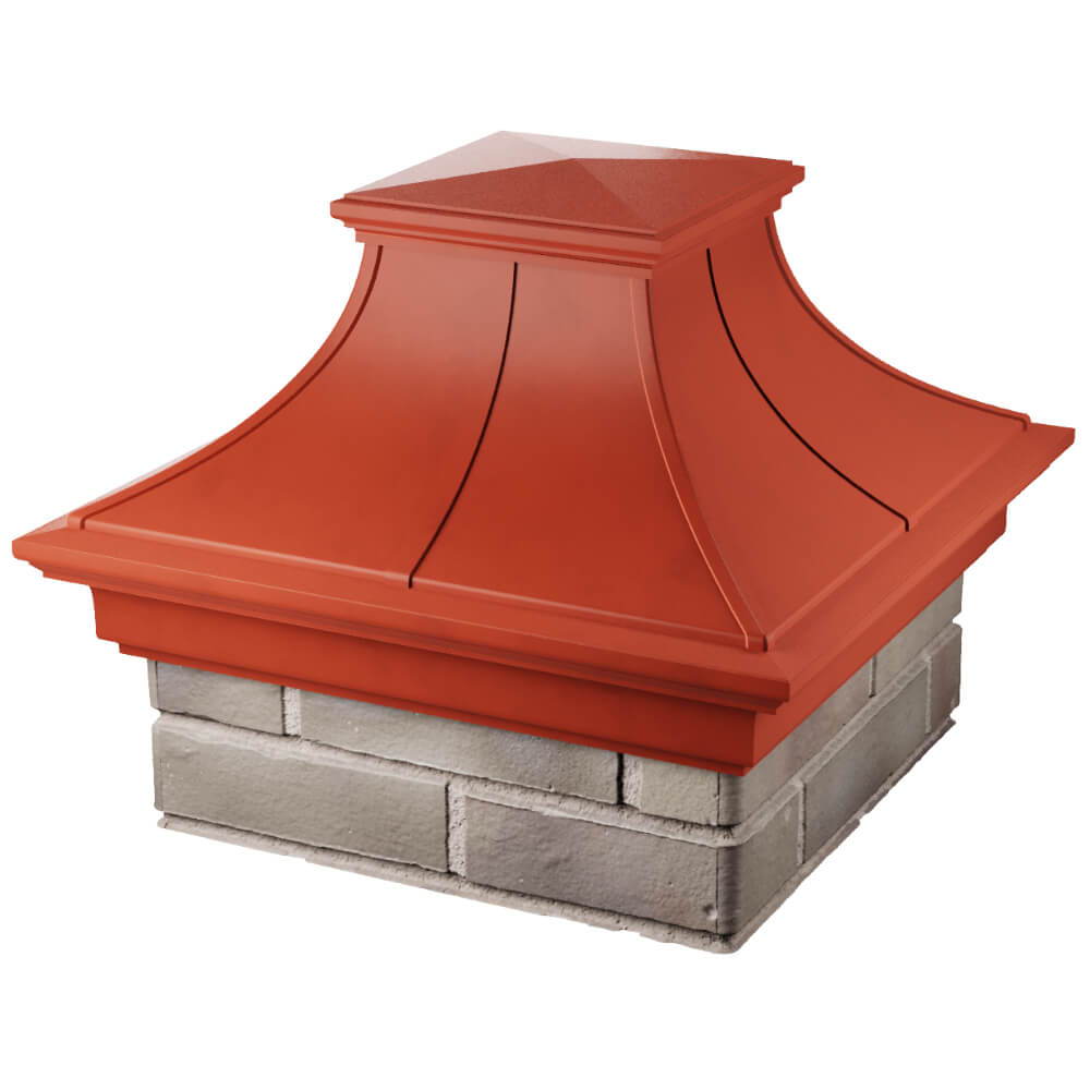 Колпак Zking Монблан Премиум Красный на столб 1.5х1.5 кирпича (385х385мм) в Ставрополе фото