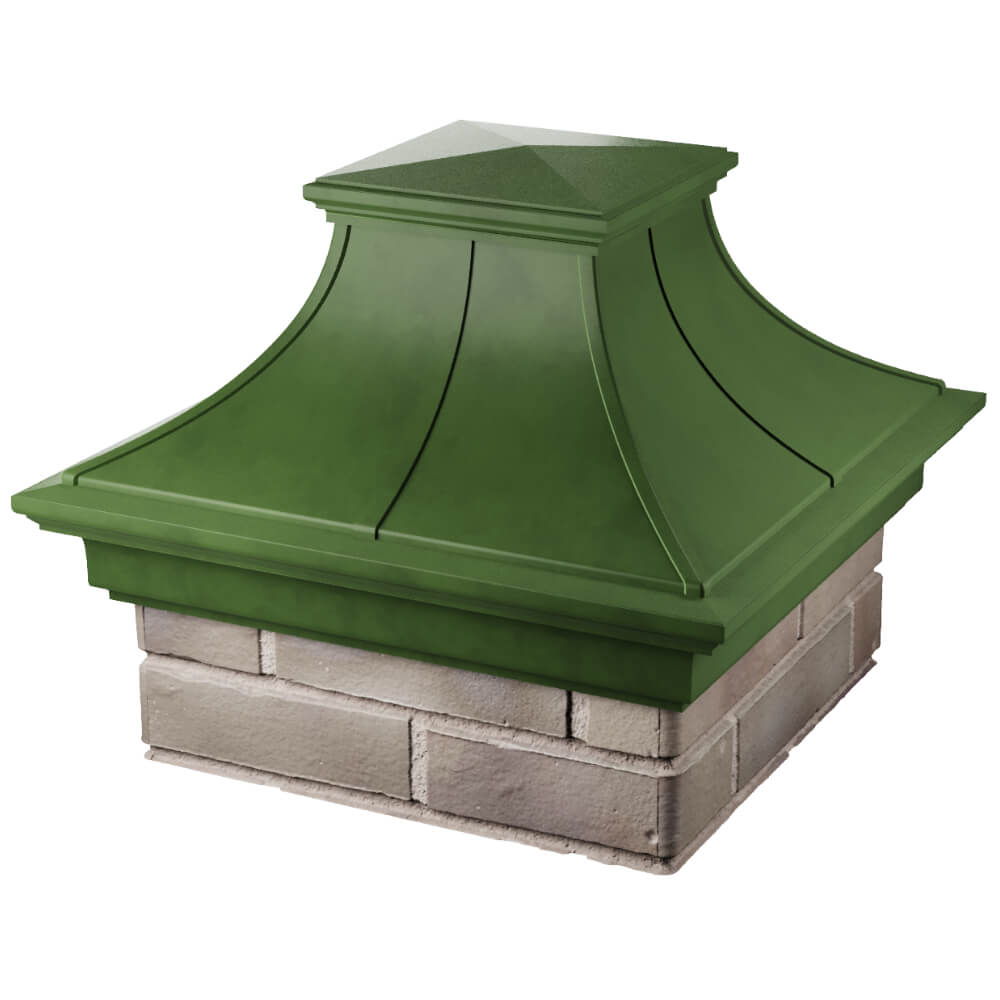 Колпак Zking Монблан Премиум Зеленый на столб 1.5х1.5 кирпича (385х385мм) в Ставрополе фото