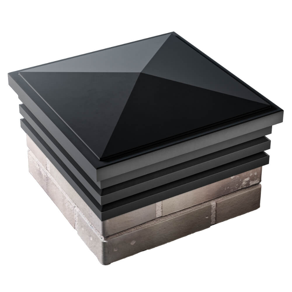 Колпак Zking Бона ХайТек Черный на столб 1.5х1.5 кирпича (385х385мм) в Ставрополе фото