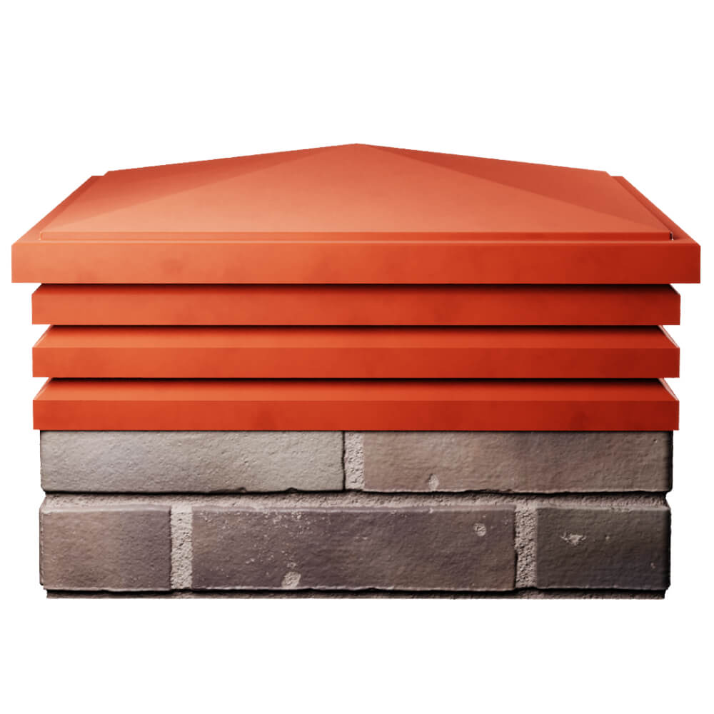 Колпак Zking Бона ХайТек Красный на столб 2х2 кирпича (513х513мм) Ставрополь фото