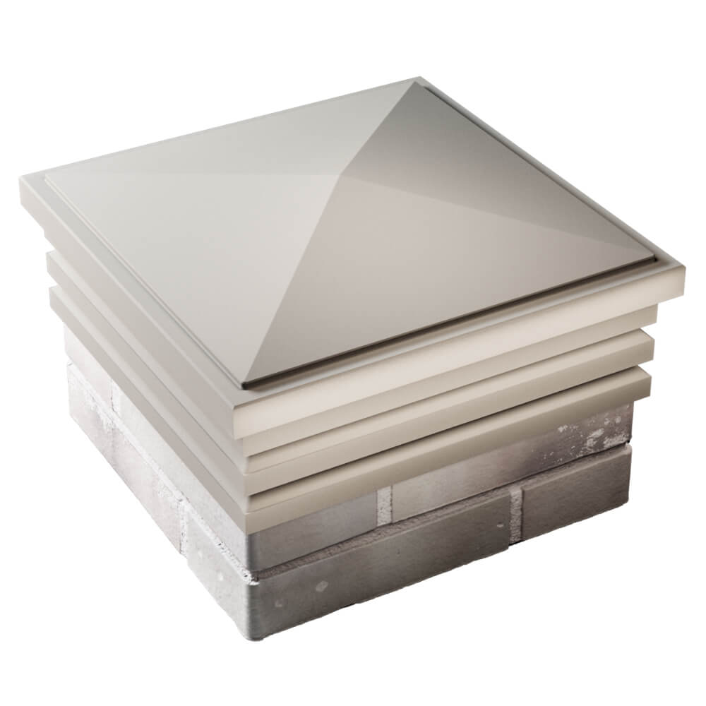 Колпак Zking Бона ХайТек Бежевый на столб 1.5х1.5 кирпича (385х385мм) в Ставрополе фото