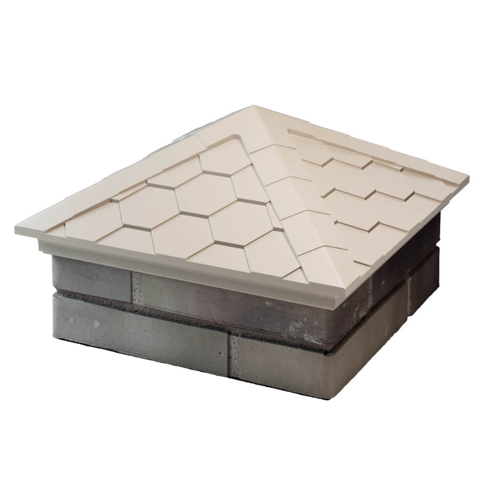 Колпак Zking Эверест Бежевый на столб 1.5х1.5 кирпича (390х390мм) в Ставрополе фото