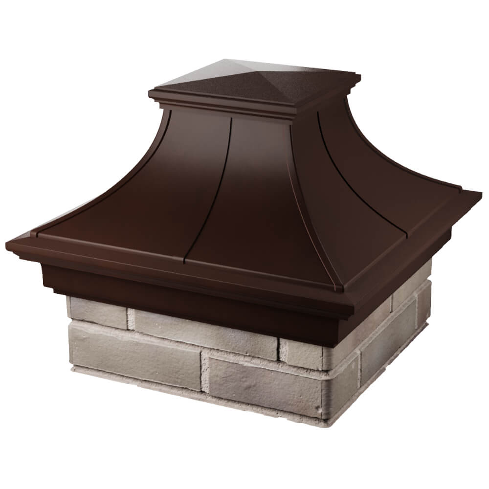 Колпак Zking Монблан Премиум Коричневый на столб 1.5х1.5 кирпича (385х385мм) в Ставрополе фото