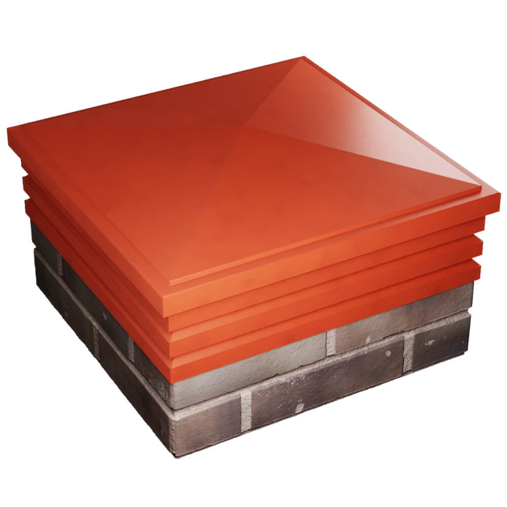 Колпак Zking Бона ХайТек Красный на столб 2х2 кирпича (513х513мм) в Ставрополе фото