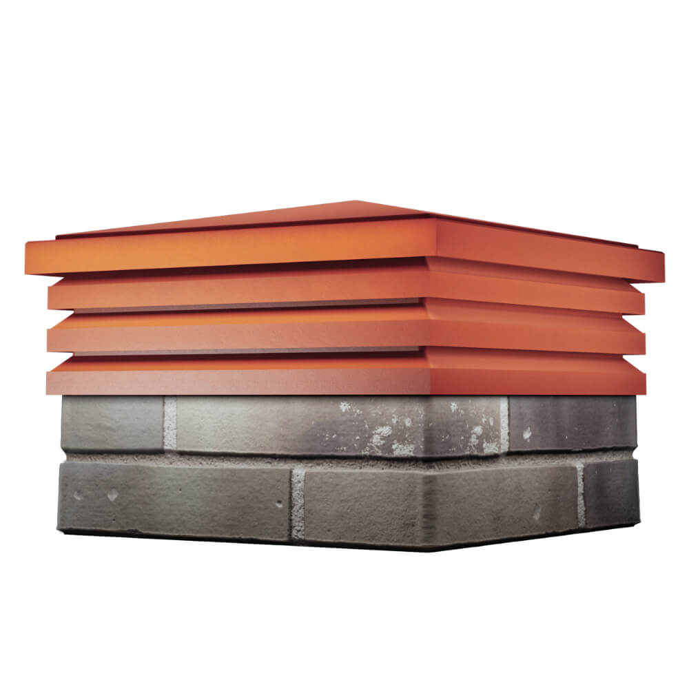 Колпак Zking Бона ХайТек Красный на столб 1.5х1.5 кирпича (385х385мм) в Ставрополе фото