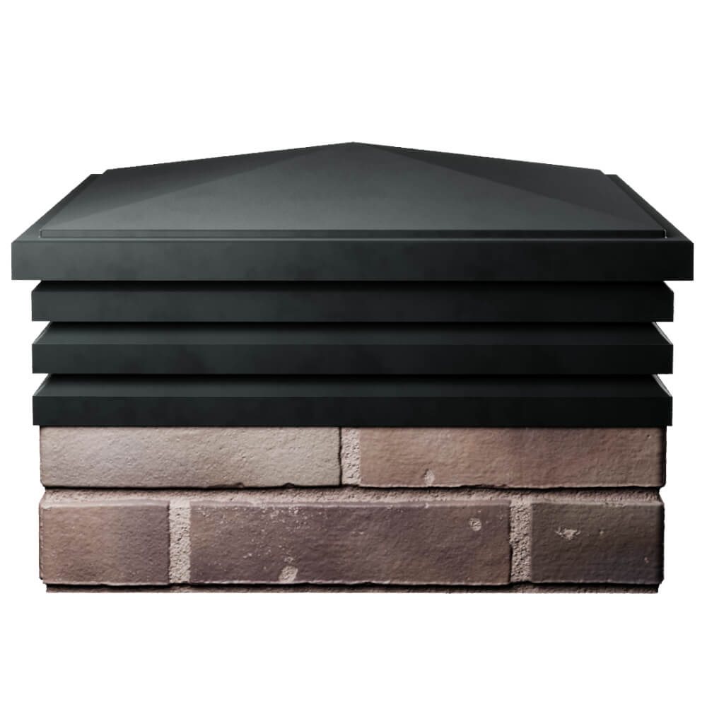 Колпак Zking Бона ХайТек Черный на столб 2х2 кирпича (513х513мм) Ставрополь фото