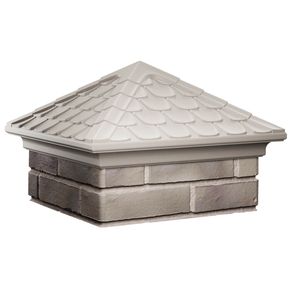 Колпак Zking Эльбрус Бежевый на столб 1.5х1.5 кирпича (385х385мм) в Ставрополе фото