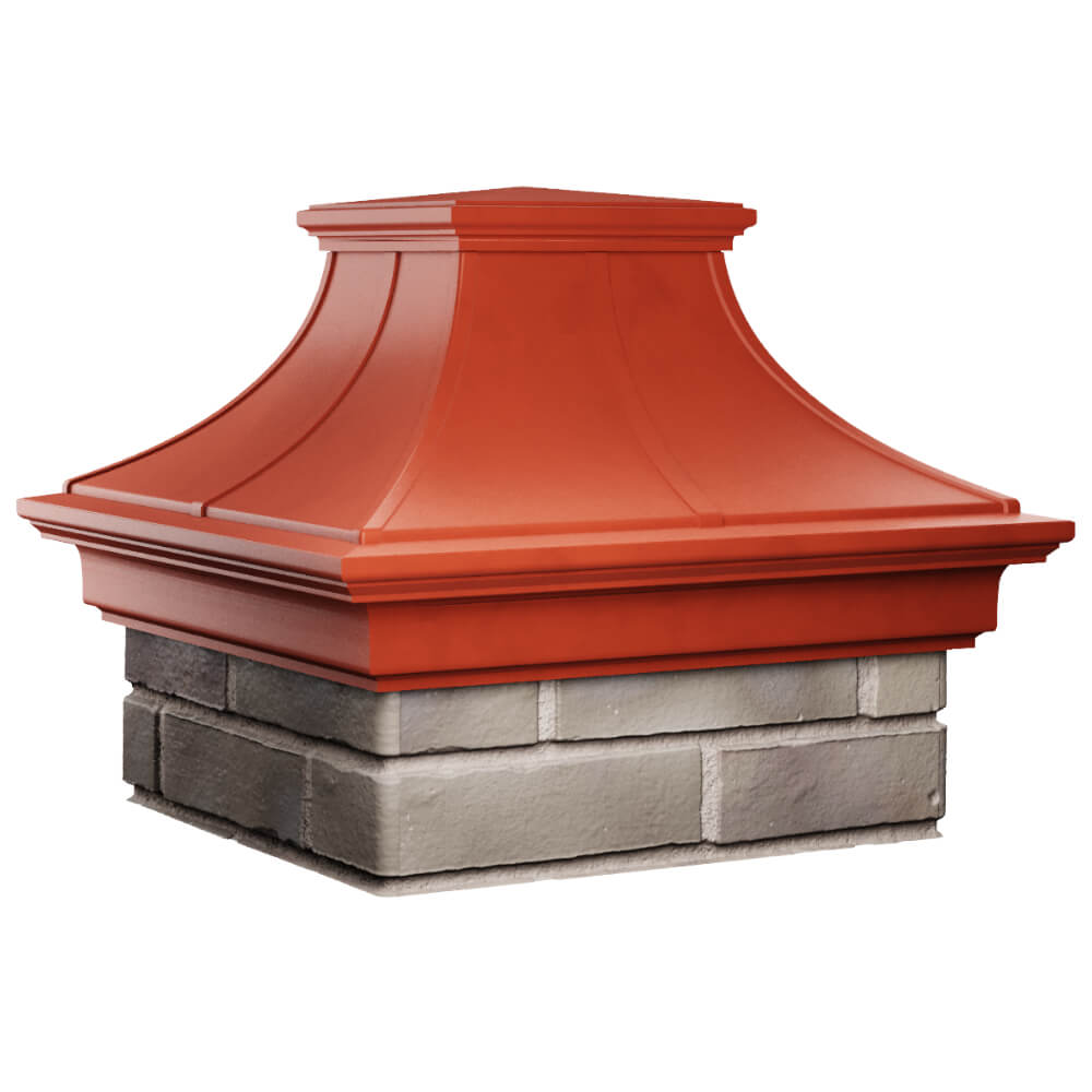 Колпак Zking Монблан Премиум Красный на столб 1.5х1.5 кирпича (385х385мм) в Ставрополе фото