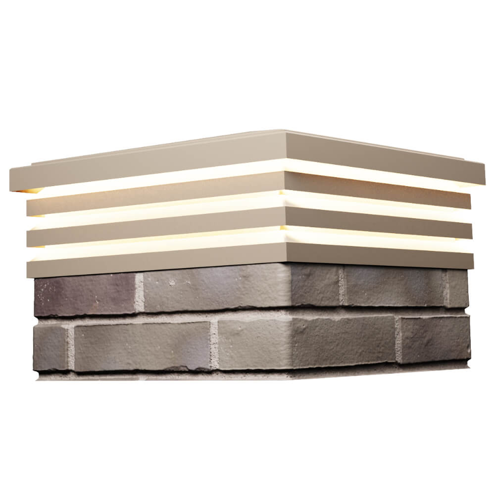 Колпак Zking Бона ХайТек Бежевый на столб 1.5х1.5 кирпича (385х385мм) с подсветкой в Ставрополе фото