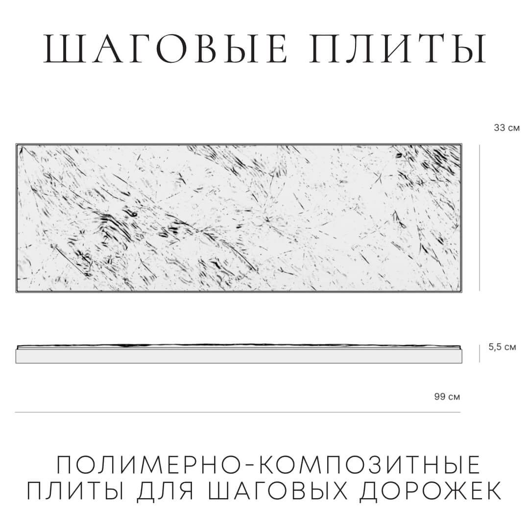 Шаговая плита STONE Графитовый Серый 990х330х55мм в Ставрополе фото