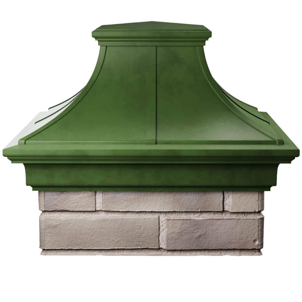 Колпак Zking Монблан Премиум Зеленый на столб 1.5х1.5 кирпича (385х385мм) Ставрополь фото