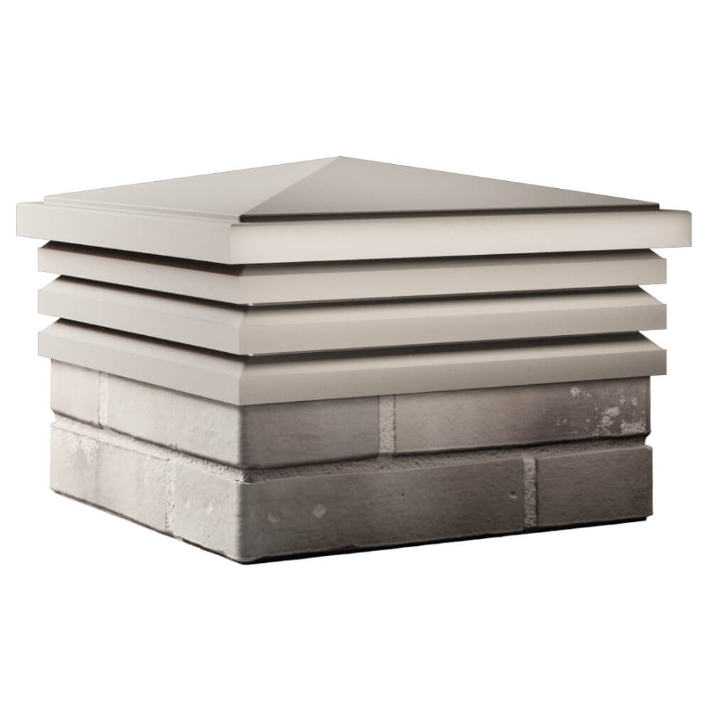 Колпак Zking Бона ХайТек Бежевый на столб 1.5х1.5 кирпича (385х385мм) в Ставрополе фото