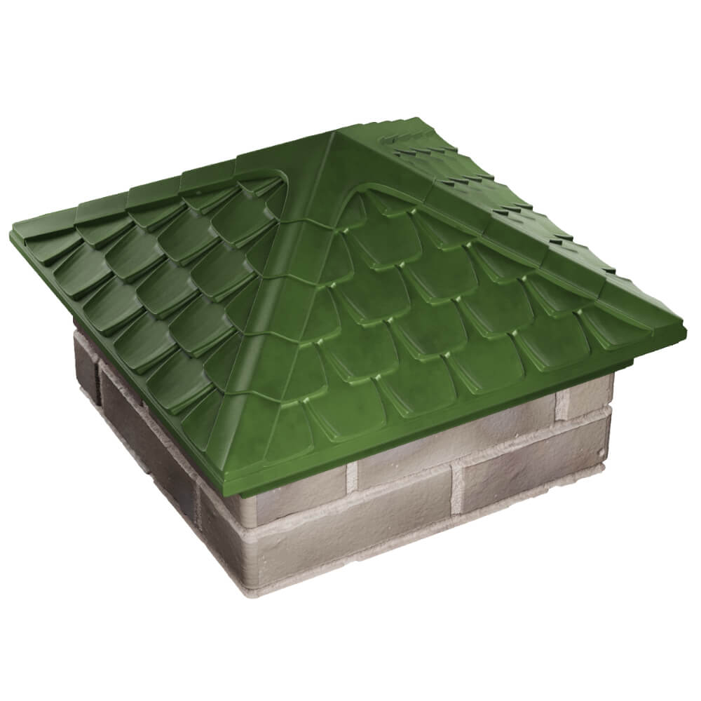 Колпак Zking Эльбрус Зеленый на столб 1.5х1.5 кирпича (385х385мм) в Ставрополе фото