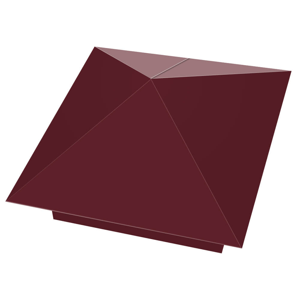 Колпак металлический 390х390мм RAL3005 Красное Вино заборный Ставрополь фото