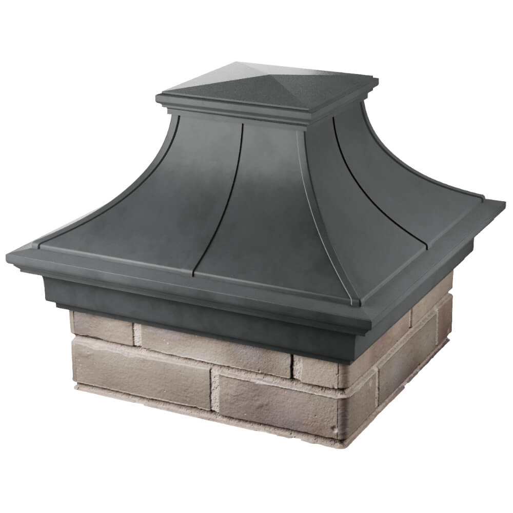 Колпак Zking Монблан Премиум Серый на столб 1.5х1.5 кирпича (385х385мм) в Ставрополе фото