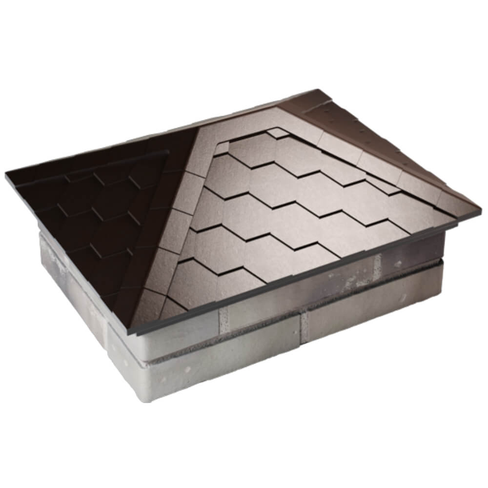 Колпак Zking Эверест Коричневый на столб 2х1.5 кирпича (520х390мм) Ставрополь фото