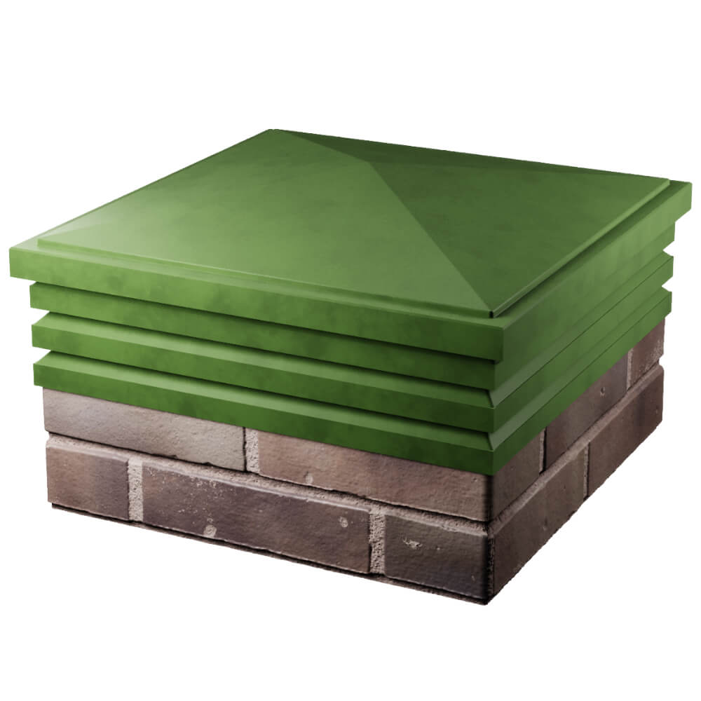 Колпак Zking Бона ХайТек Зеленый на столб 2х2 кирпича (513х513мм) в Ставрополе фото