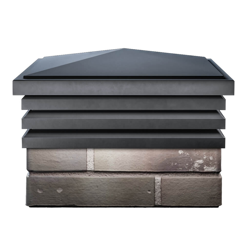 Колпак Zking Бона ХайТек Серый на столб 1.5х1.5 кирпича (385х385мм) Ставрополь фото