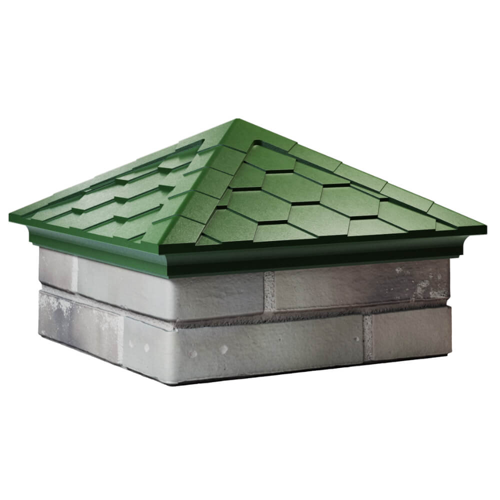 Колпак Zking Эверест Зеленый на столб 1.5х1.5 кирпича (390х390мм) в Ставрополе фото