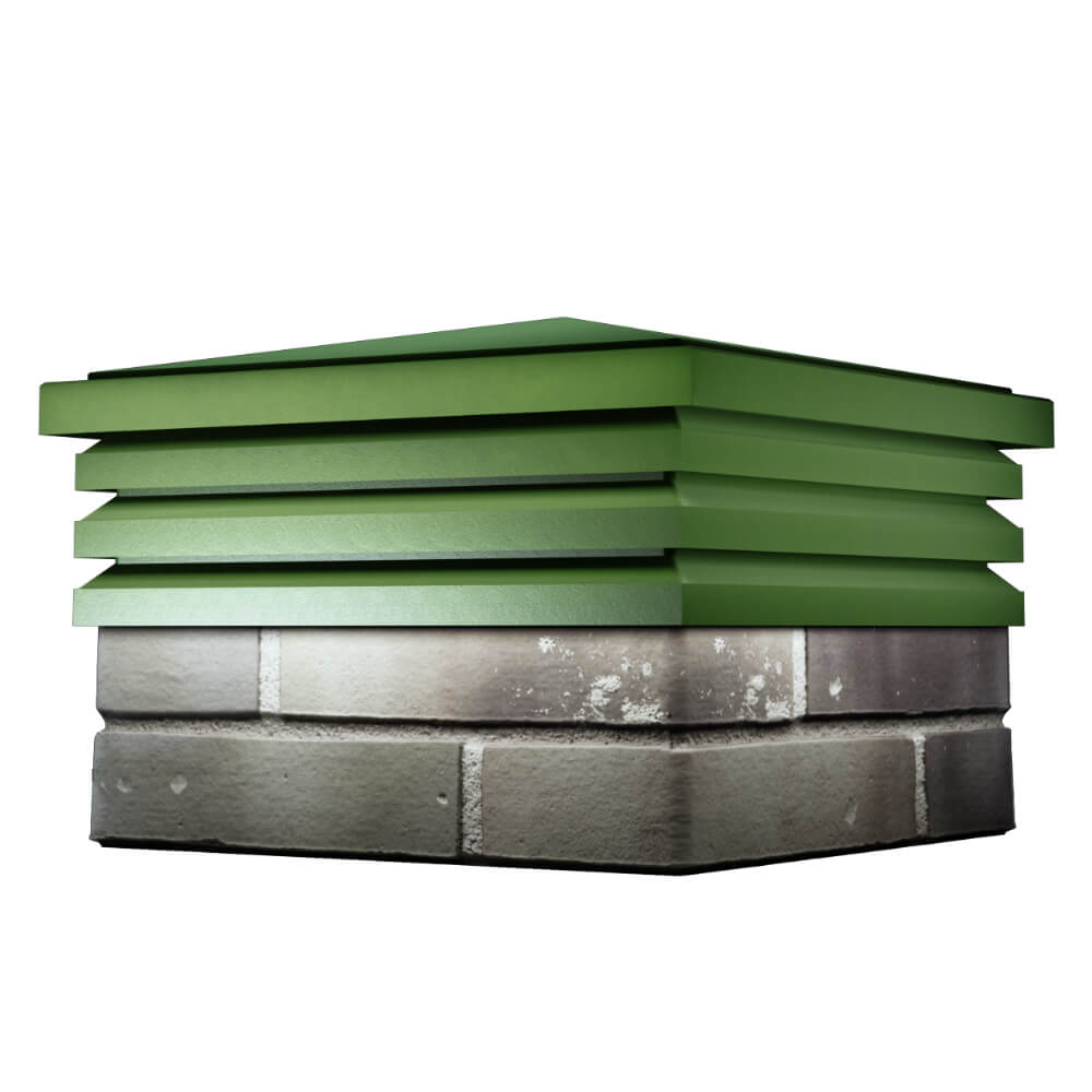 Колпак Zking Бона ХайТек Зеленый на столб 1.5х1.5 кирпича (385х385мм) в Ставрополе фото