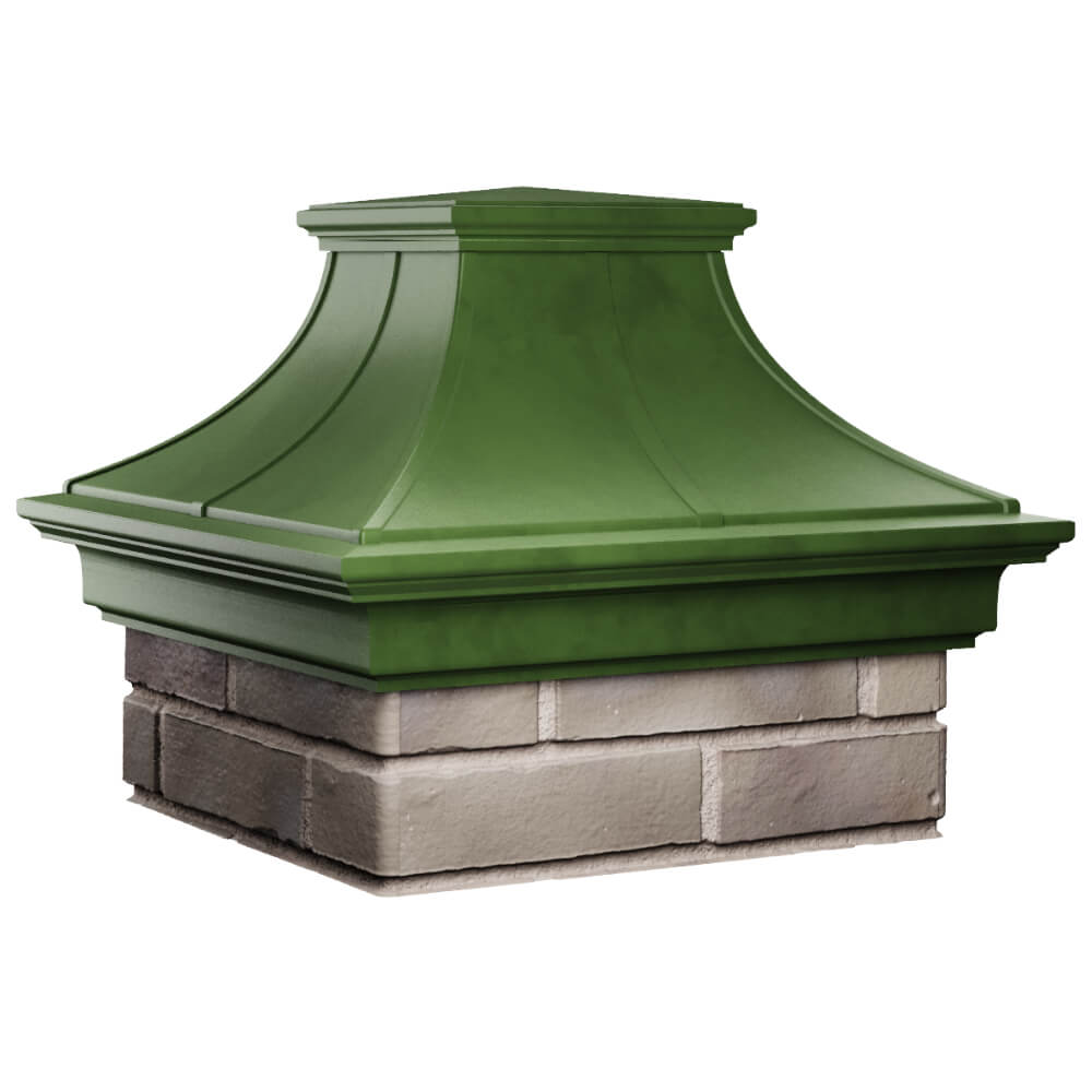 Колпак Zking Монблан Премиум Зеленый на столб 1.5х1.5 кирпича (385х385мм) в Ставрополе фото