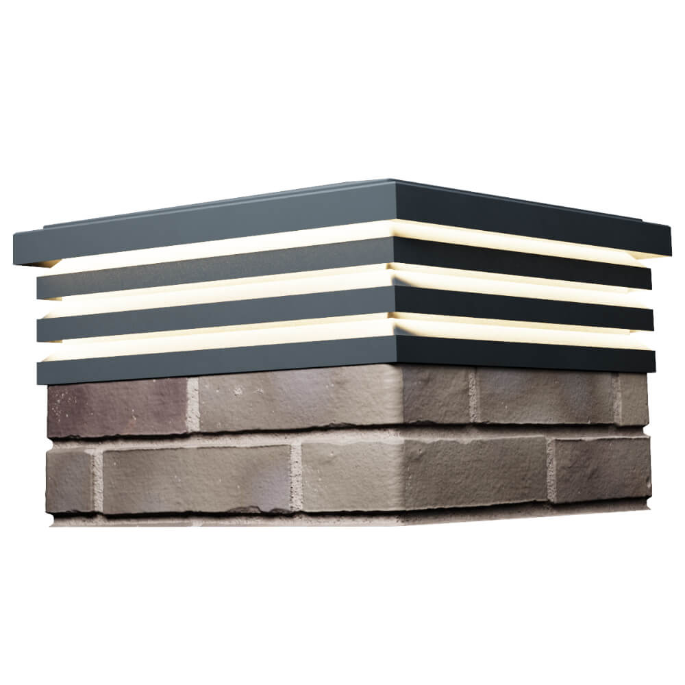 Колпак Zking Бона ХайТек Серый на столб 1.5х1.5 кирпича (385х385мм) с подсветкой в Ставрополе фото