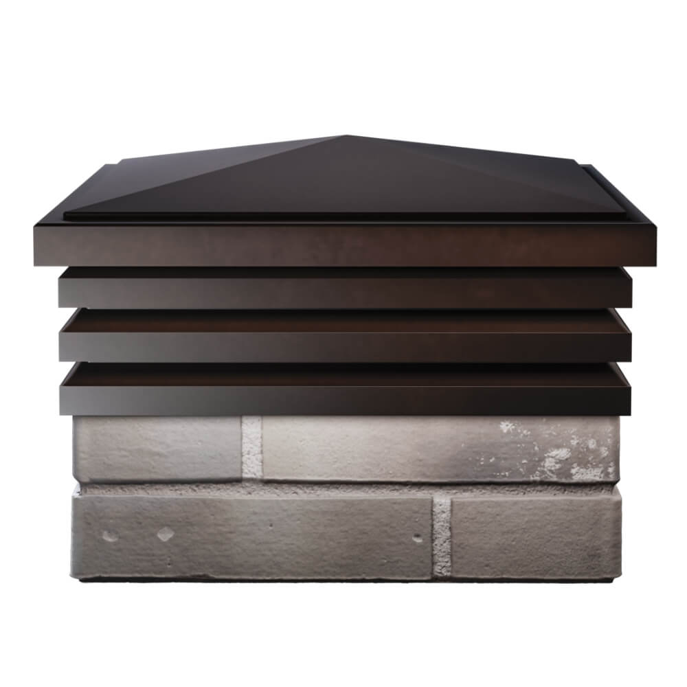 Колпак Zking Бона ХайТек Коричневый на столб 1.5х1.5 кирпича (385х385мм) Ставрополь фото