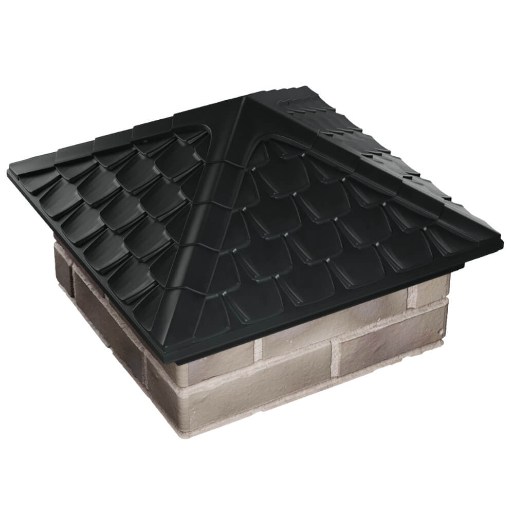 Колпак Zking Эльбрус Черный на столб 1.5х1.5 кирпича (385х385мм) в Ставрополе фото