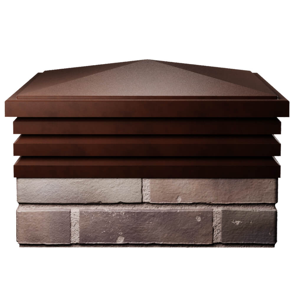 Колпак Zking Бона ХайТек Коричневый на столб 2х2 кирпича (513х513мм) Ставрополь фото