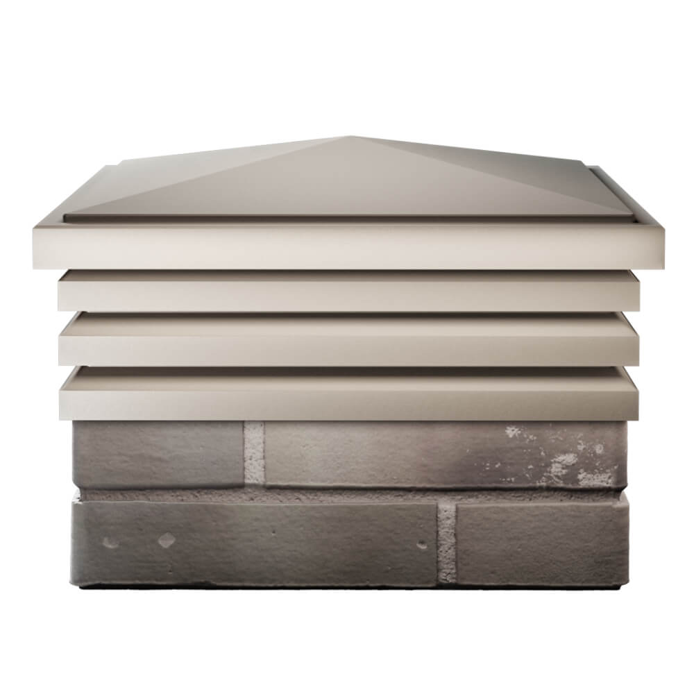 Колпак Zking Бона ХайТек Бежевый на столб 1.5х1.5 кирпича (385х385мм) Ставрополь фото