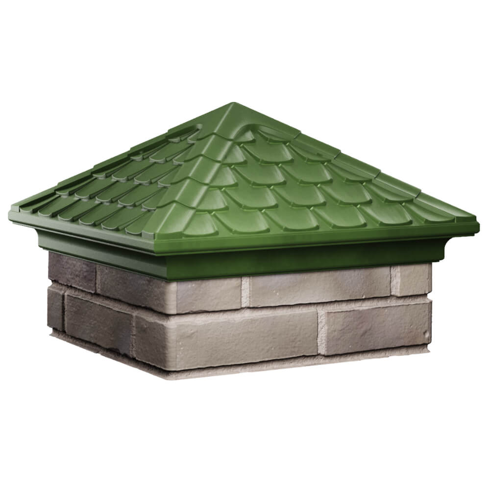 Колпак Zking Эльбрус Зеленый на столб 1.5х1.5 кирпича (385х385мм) в Ставрополе фото
