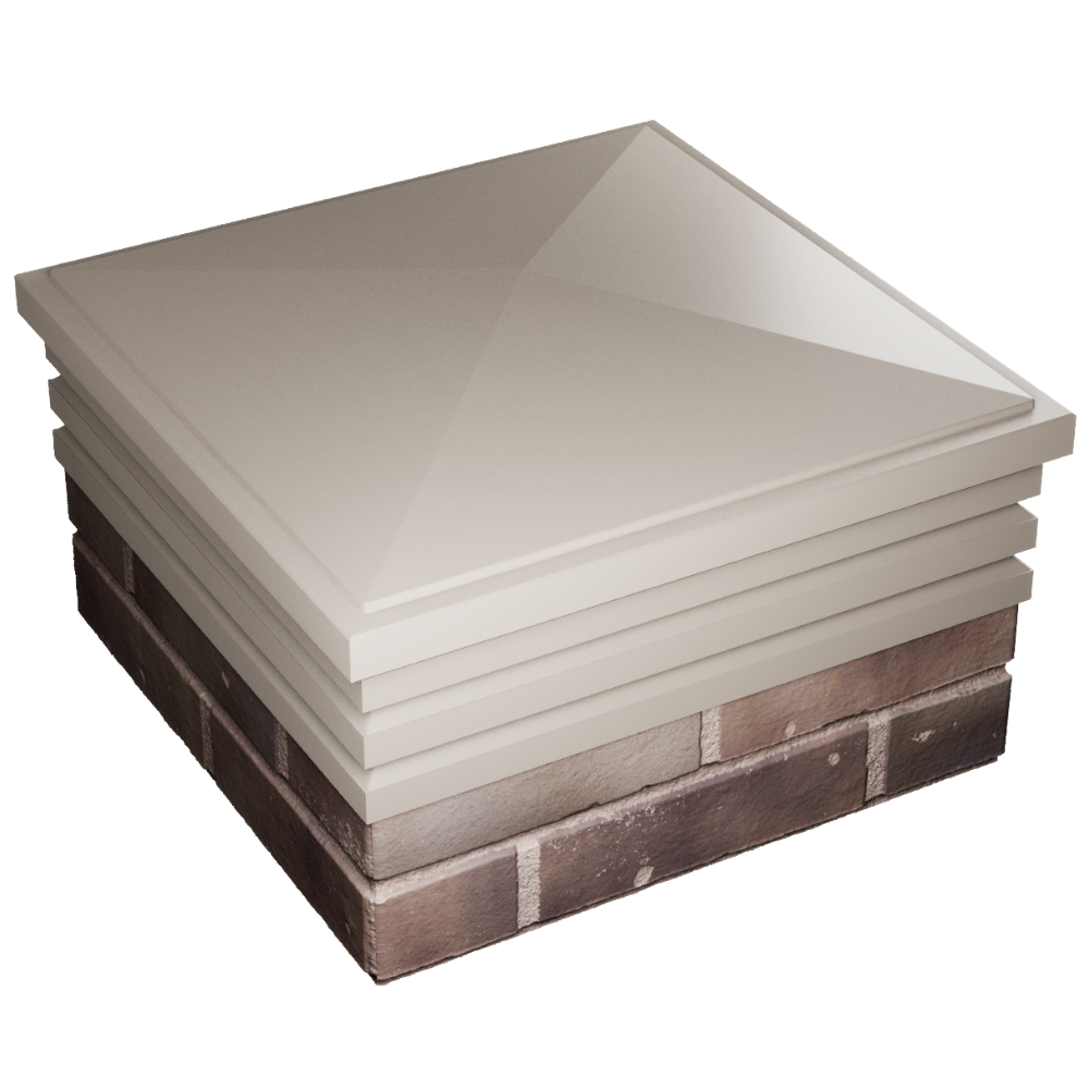 Колпак Zking Бона ХайТек Бежевый на столб 2х2 кирпича (513х513мм) в Ставрополе фото