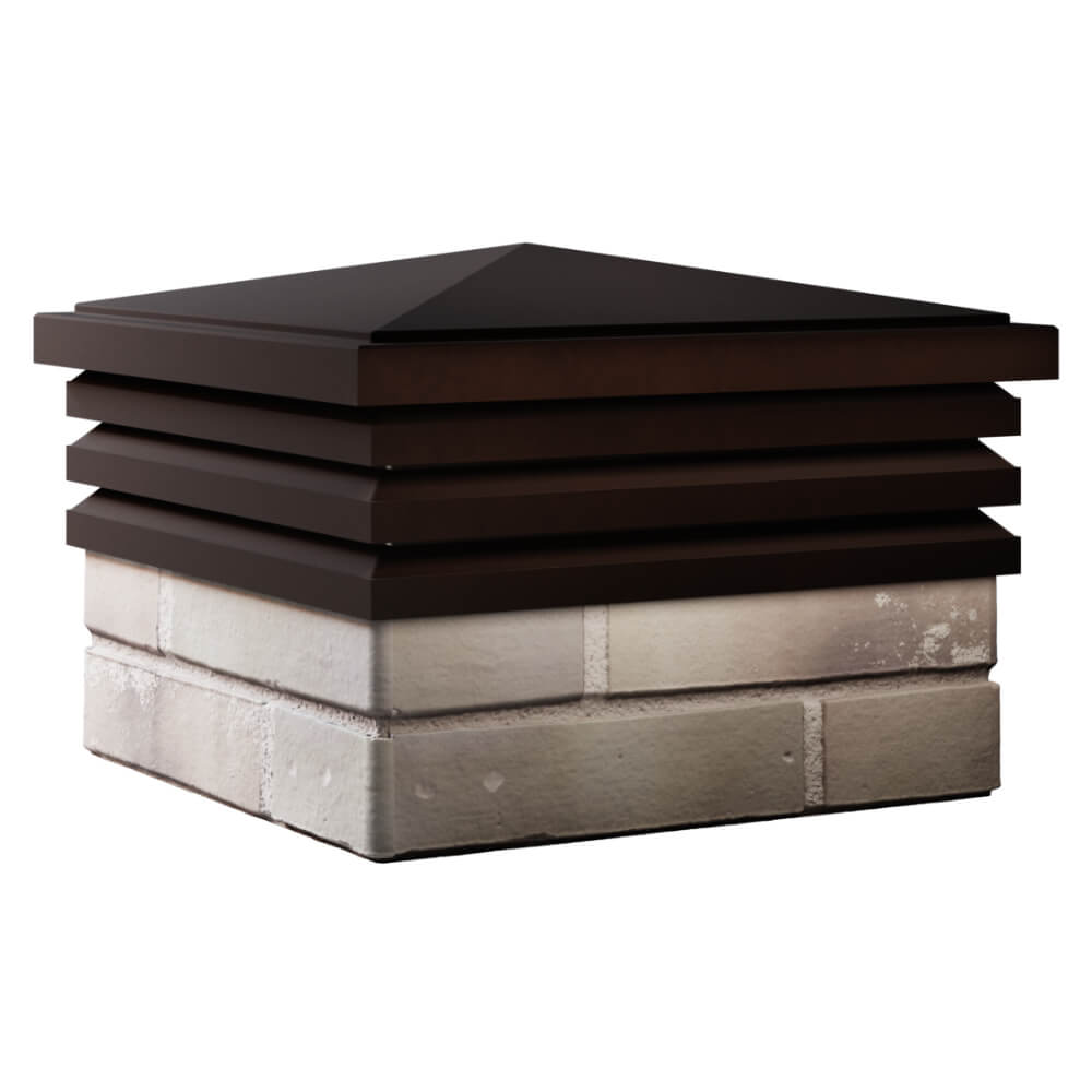 Колпак Zking Бона ХайТек Коричневый на столб 1.5х1.5 кирпича (385х385мм) в Ставрополе фото