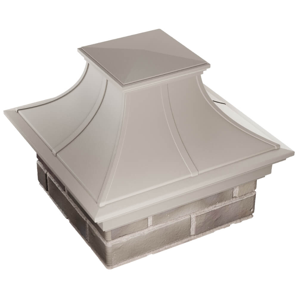 Колпак Zking Монблан Премиум Бежевый на столб 1.5х1.5 кирпича (385х385мм) в Ставрополе фото