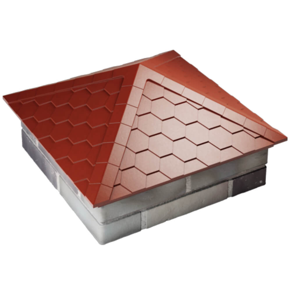 Колпак Zking Эверест Красный на столб 2х2 кирпича (535х535мм) Ставрополь фото